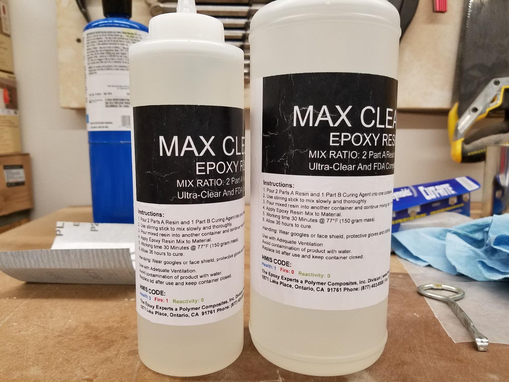 MAX CLR Resin System -Food Safe Coating FDA Compliant, High Gloss, Chemical Resistant, Crystal Clear Coating 4 Bar Tops & Tabletops & Wood Lathed Cups & Bowls- Clear Casting Resin customer photo 1