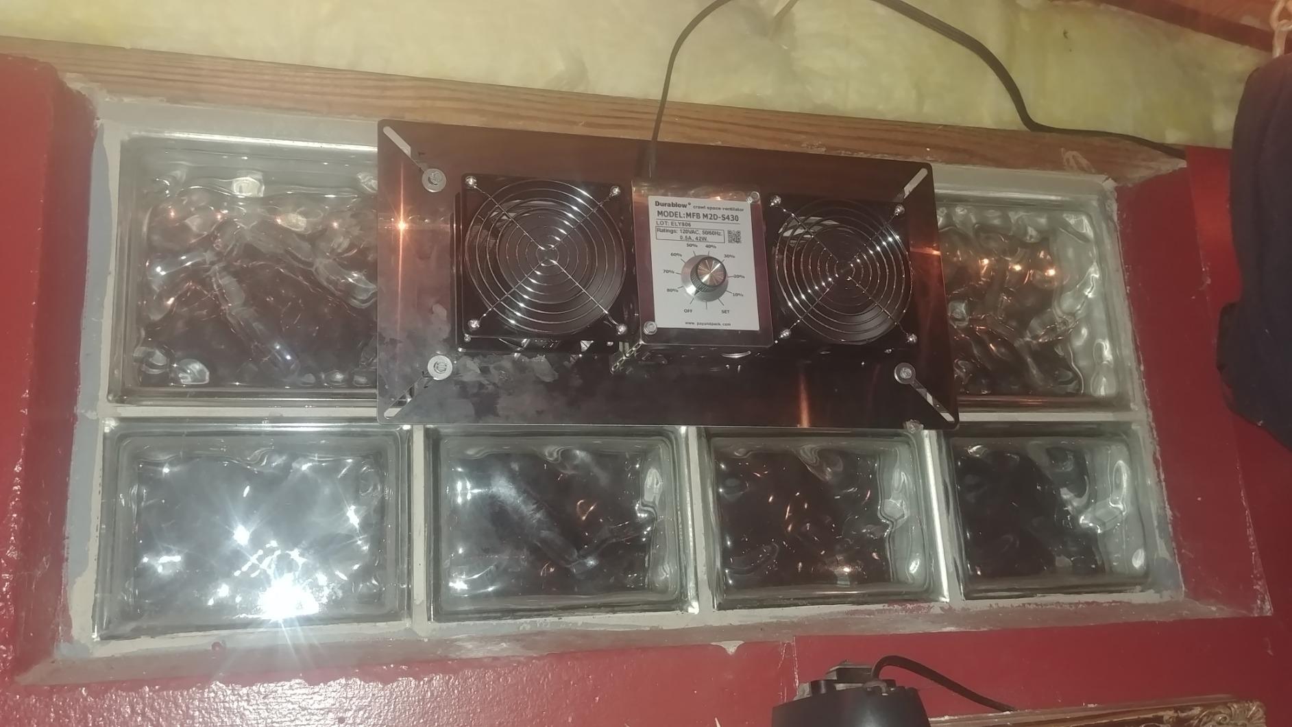 Durablow 220 CFM Air-Out Stainless Steel Crawl Space Vent Fan, Dual Fans customer photo 1
