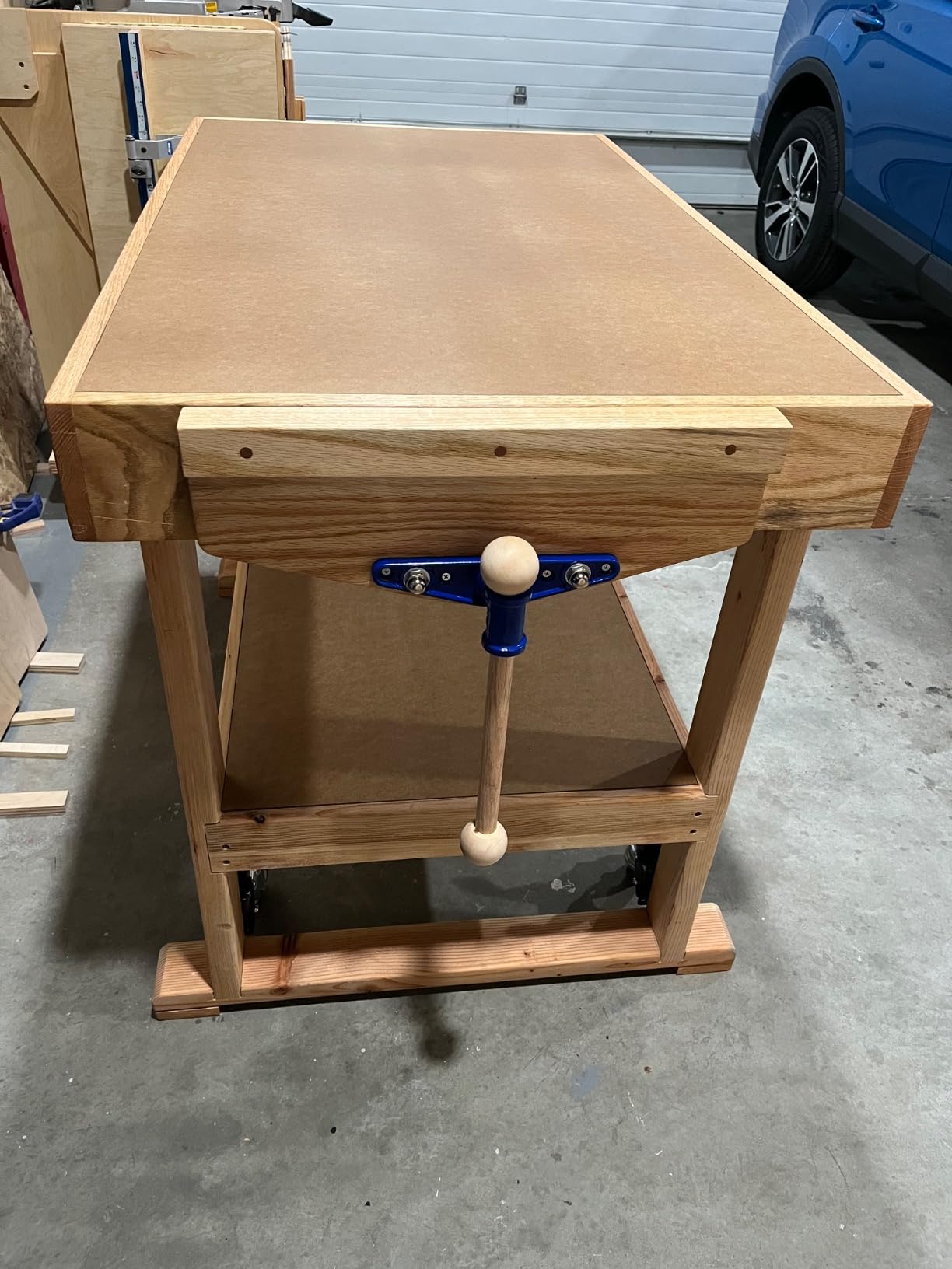 Yost Vises F9WW Front Vise | 9 Inch Woodworking Vise with guide bars | Blue customer photo 1
