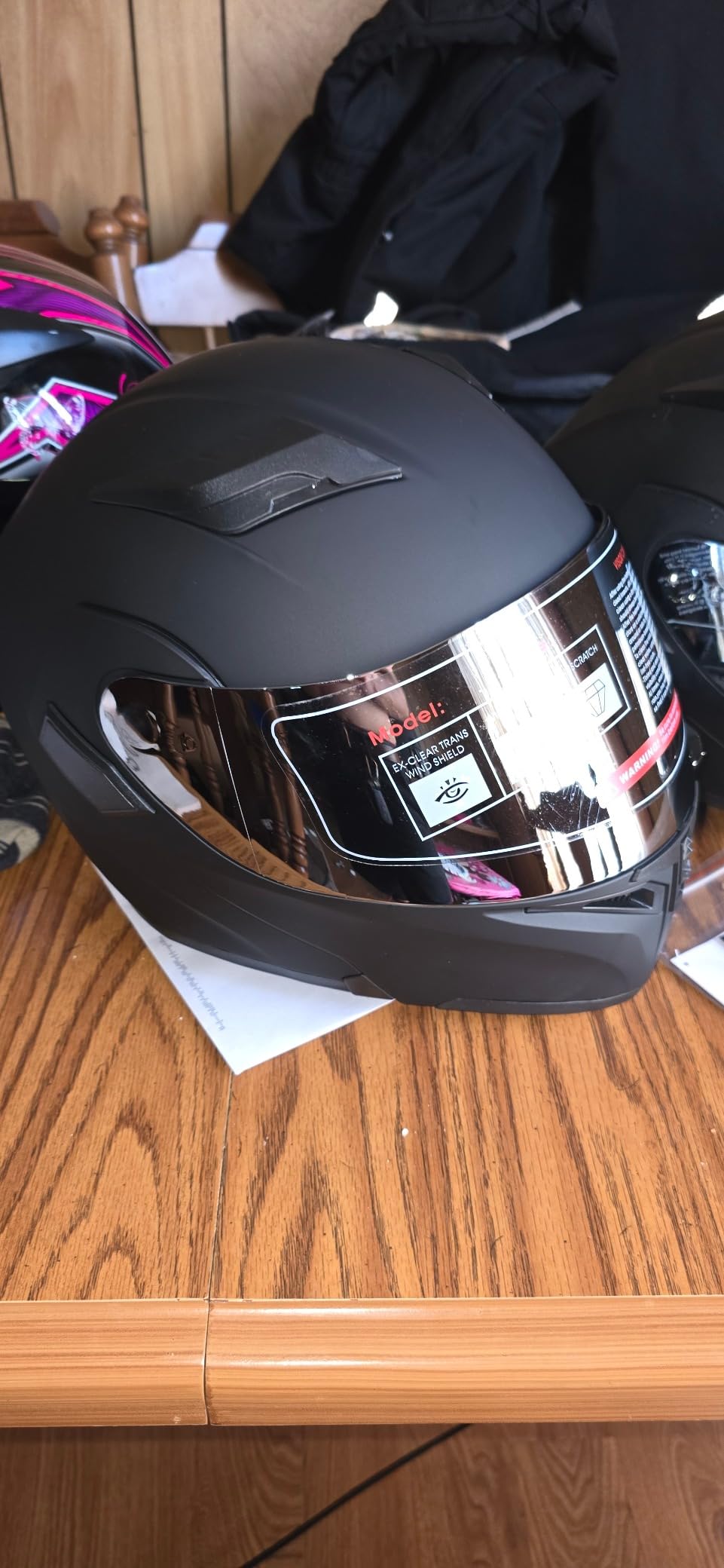 1Storm Motorcycle Modular Full Face Helmet Bike Flip up Dual Visor Sun Shield: HB89 Matt Black customer photo 1