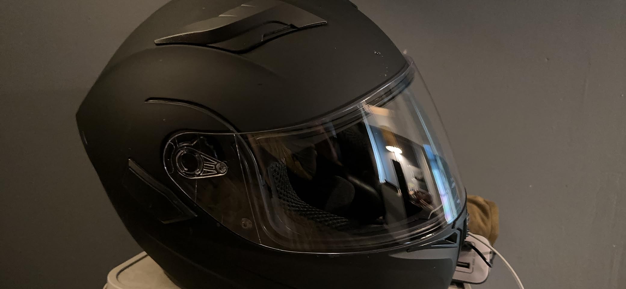1Storm Motorcycle Modular Full Face Helmet Bike Flip up Dual Visor Sun Shield: HB89 Matt Black customer photo 2