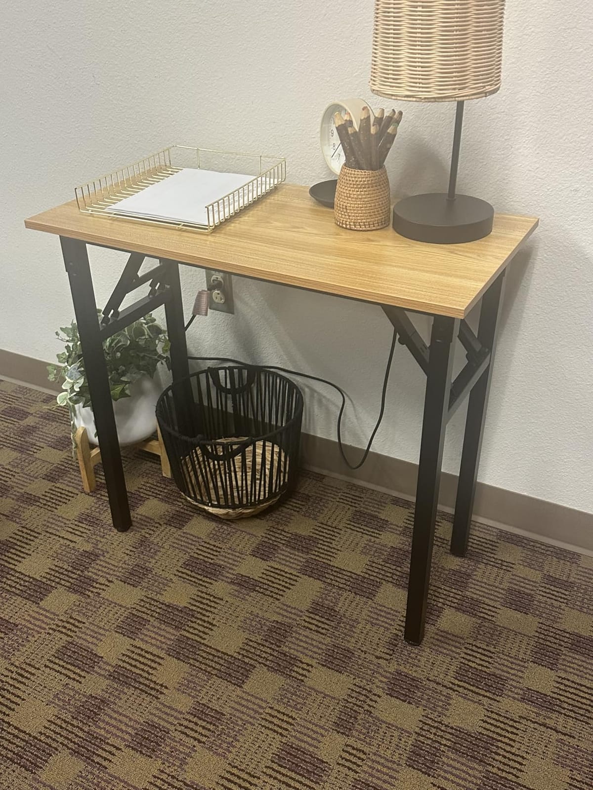 Need Small Computer Desk 31.5 in Folding Home Office Table Black customer photo 1