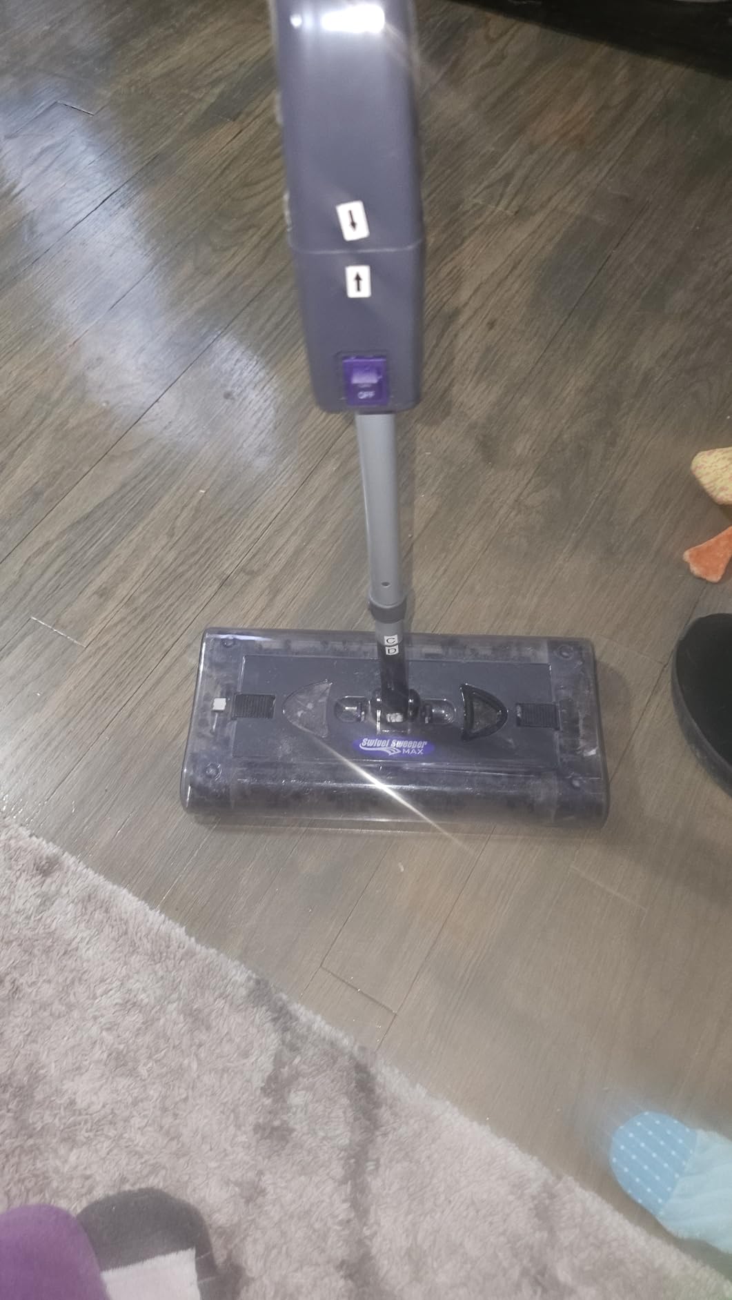 Swivel Sweeper Max - Cordless Electric Floor and Carpet Sweeper with Rotating Brush for Efficient Cleaning, Quad Brush Technology- Purple customer photo 2