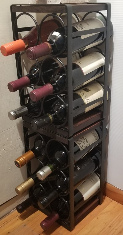 Rustic Wood Countertop Wine Rack 6 Bottles No Need Assembly Brown customer photo 2