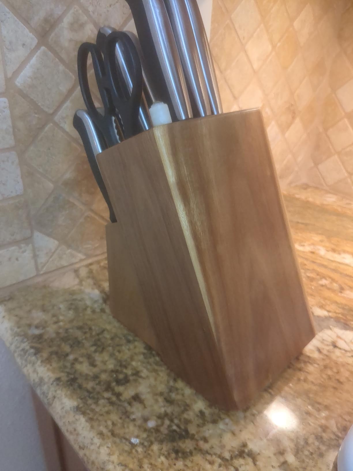 Coninx Acacia Wood Kitchen Knife Block - 15 Slots Knife Holder - Professional Quality Wood Knife Organizer - Secure Knife Stand To Keep Knives Neat & Sharp - Knife Blocks for Kitchen Knife Storage customer photo 2
