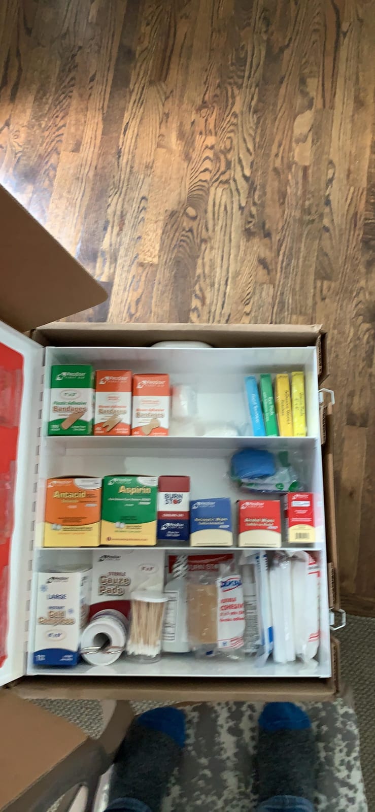 Rapid Care First Aid 80099 4 Shelf All Purpose First Aid Kit Cabinet, Class A+, Exceeds OSHA/ANSI Z308.1 2015, Wall Mountable customer photo 1