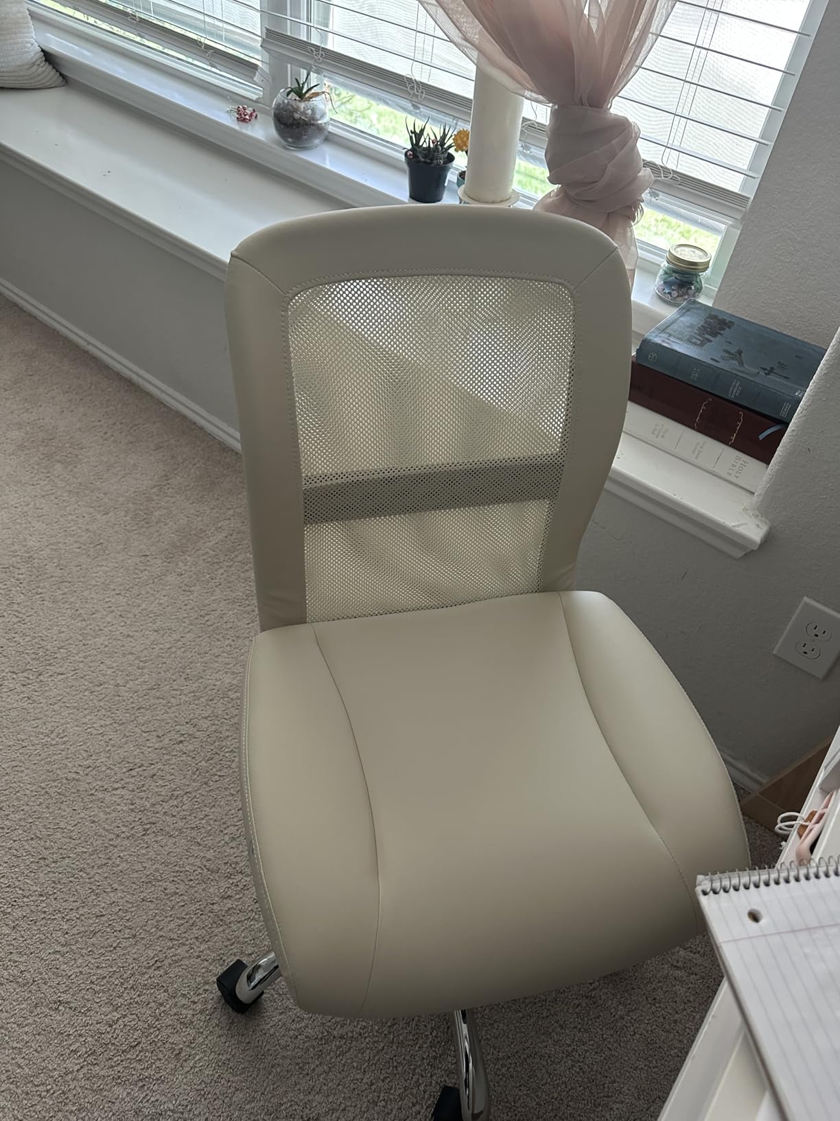 Serta Armless Small Home Desk Chair with Wheels, Ergonomic Mesh Back Chair customer photo 1