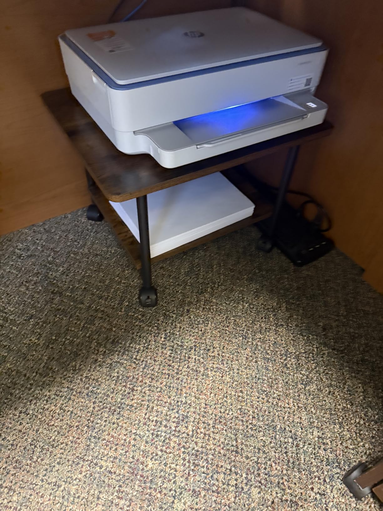 VASAGLE 2-Tier Printer Stand with Locking Wheels, Under Desk Printer Table customer photo 1