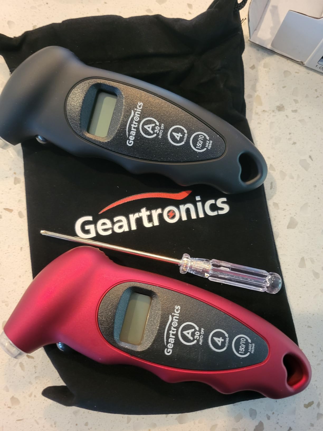 Digital Tire Pressure Gauge 150 PSI 4 Settings with Backlight LCD Tire Gauge for Cars, Motorcycles and Bikes with Non-Slip Grip, 2 Pack customer photo 2
