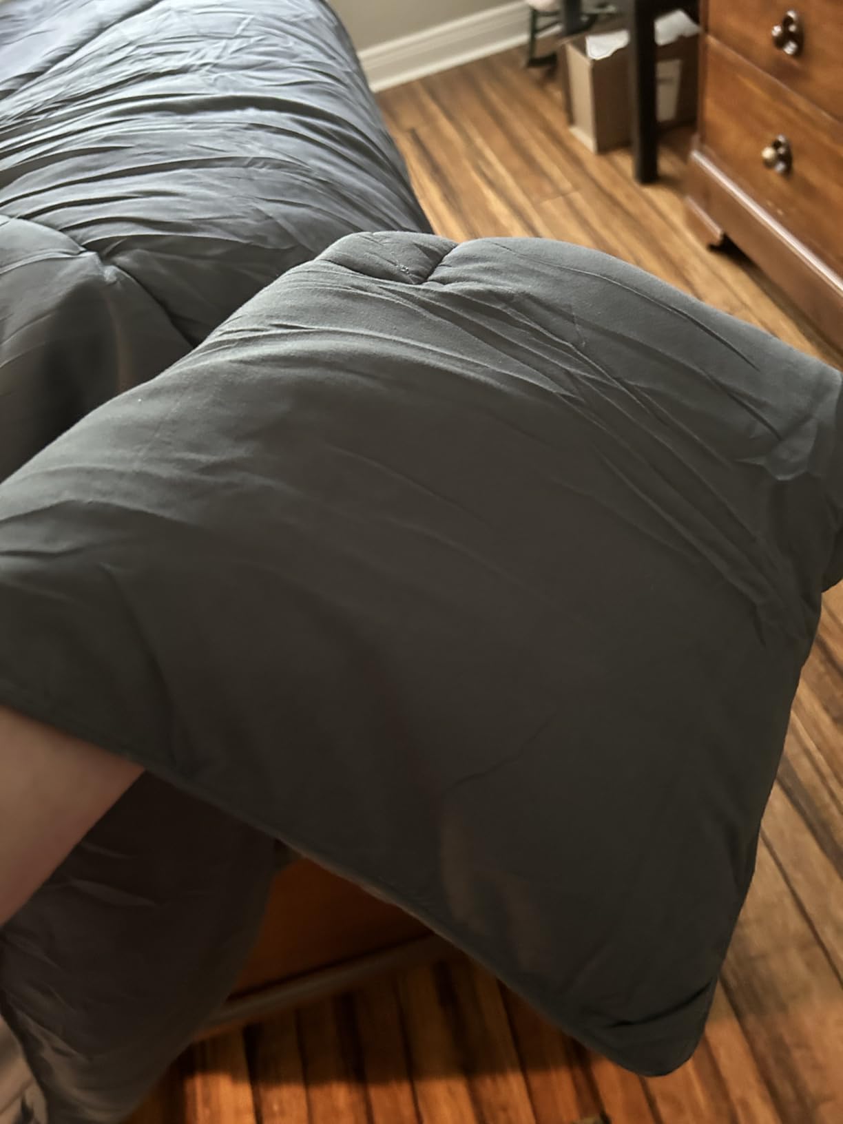 TEKAMON All Season Queen Comforter,Down Alternative Duvet Insert,Grey customer photo 1