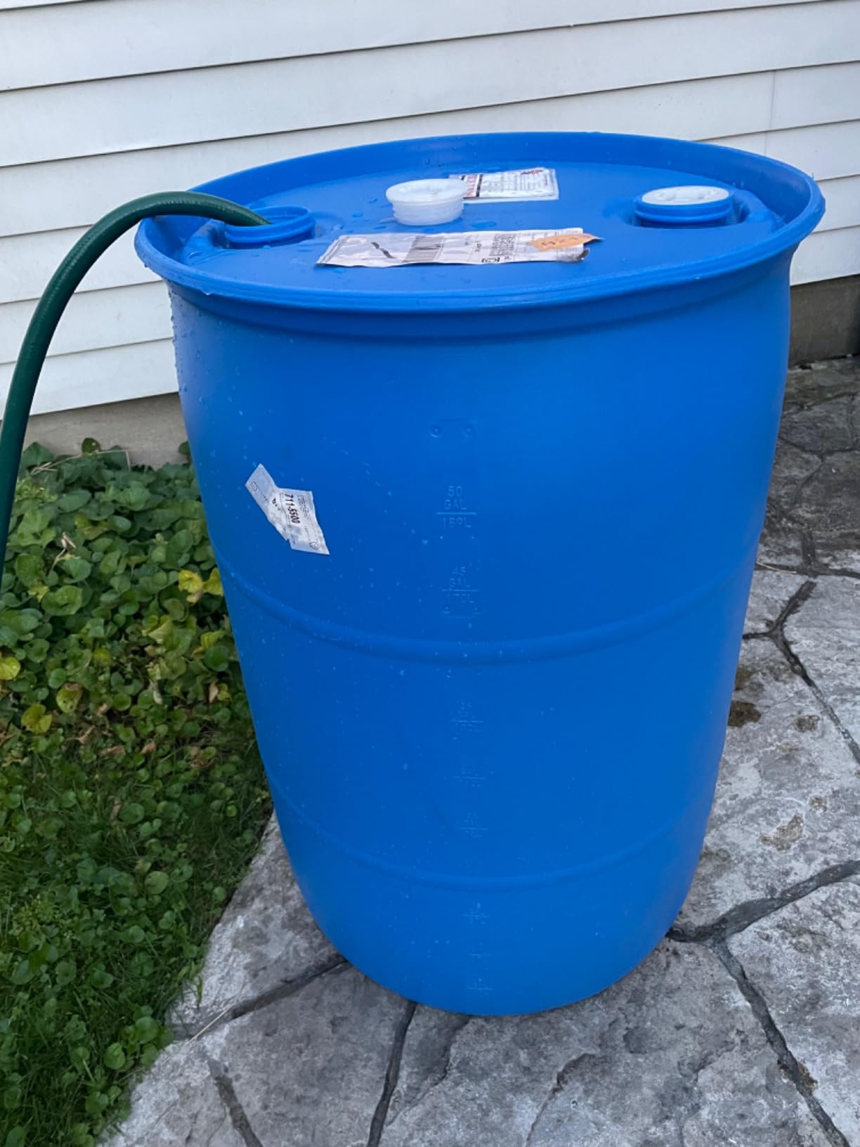 55 Gallon Blue Water Barrel | Solid Mold |2 Inch Bung Holes, Good for Long Term Drinking Water Use | BPA Free customer photo 1