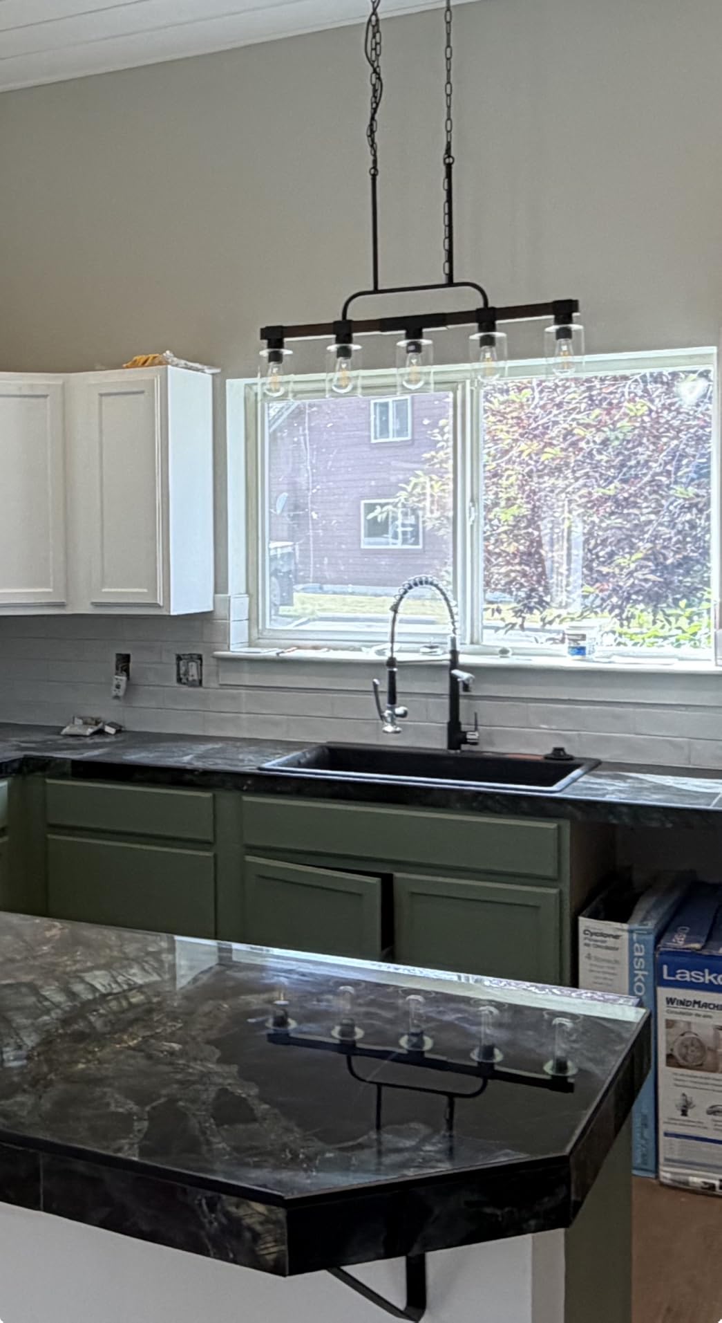 Fapully Commercial Pull Down Kitchen Sink Faucet with Sprayer Brushed Nickel customer photo 2