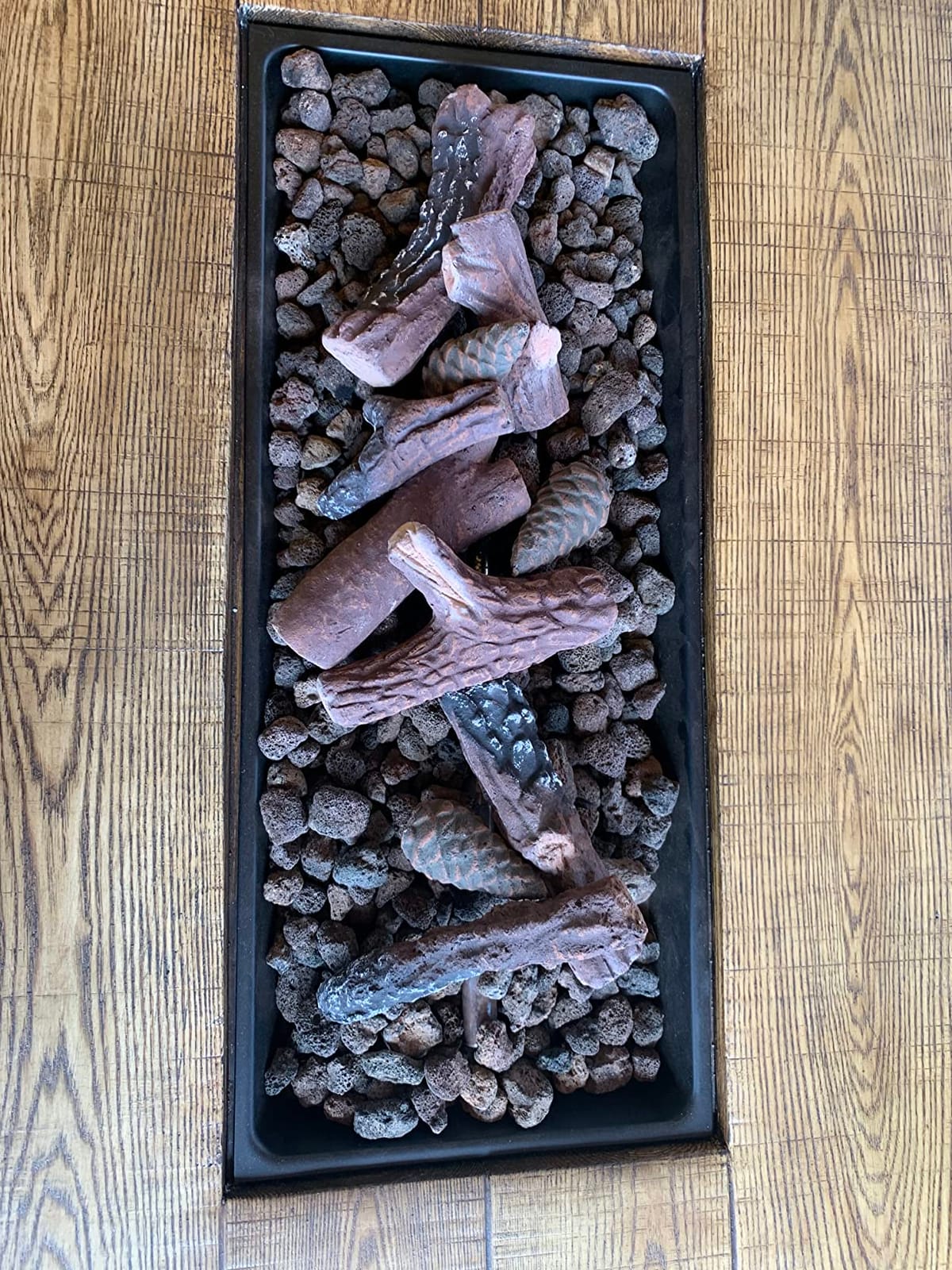 Skyflame 10 Small Piece Set of Ceramic Wood Logs and Pine Cones customer photo 1