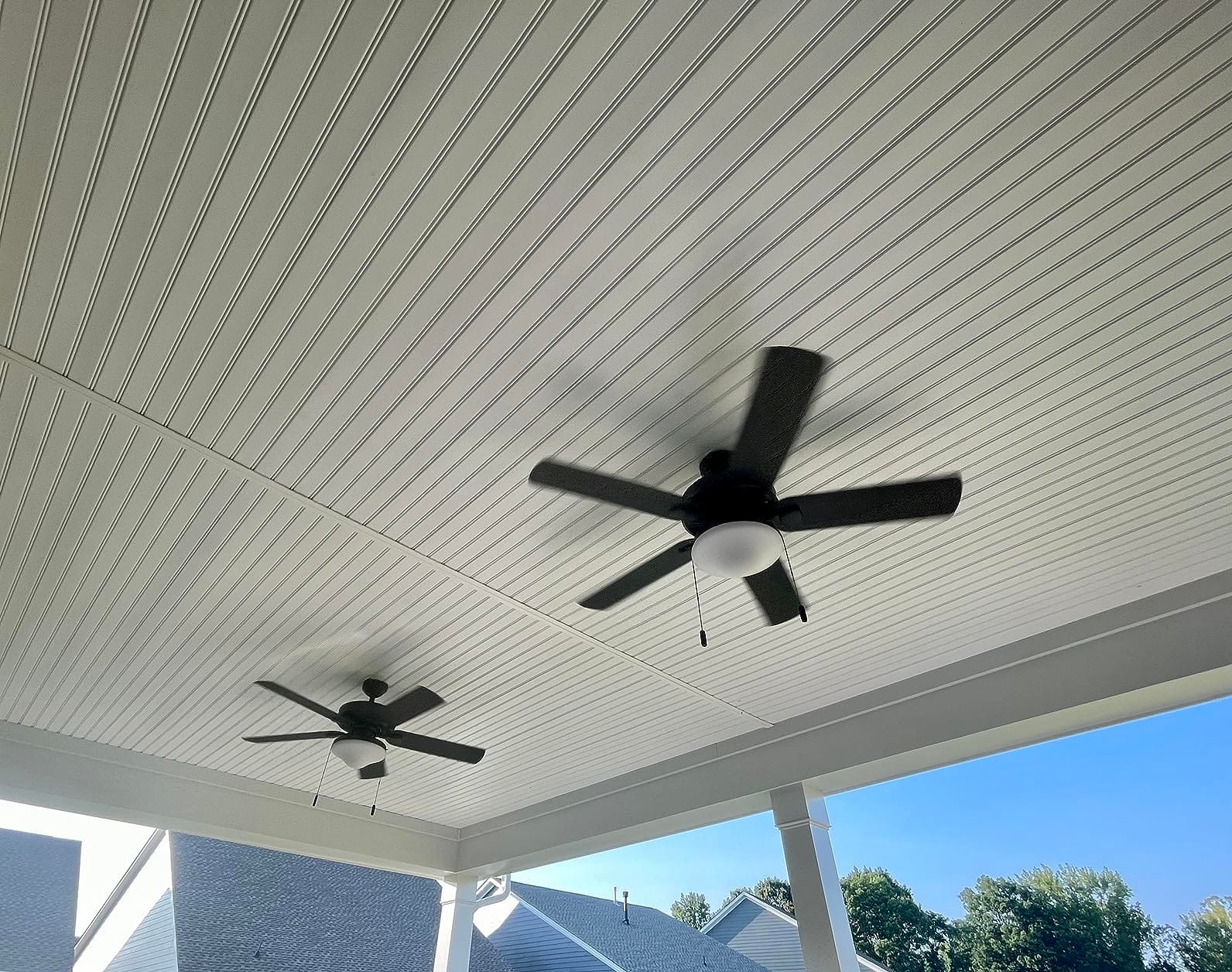Honeywell Ceiling Fans Belmar 52 Inch Ceiling Fan With Light, Indoor/Outdoor Ceiling Fan with Pull Chain, LED Tri-Mount 5 Blade Design, ETL Damp Rated, Bronze (50512-01) customer photo 2