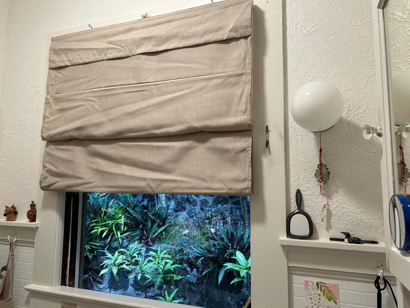 Chicology Cordless Roman Window Shade, Belgian Flax, 29