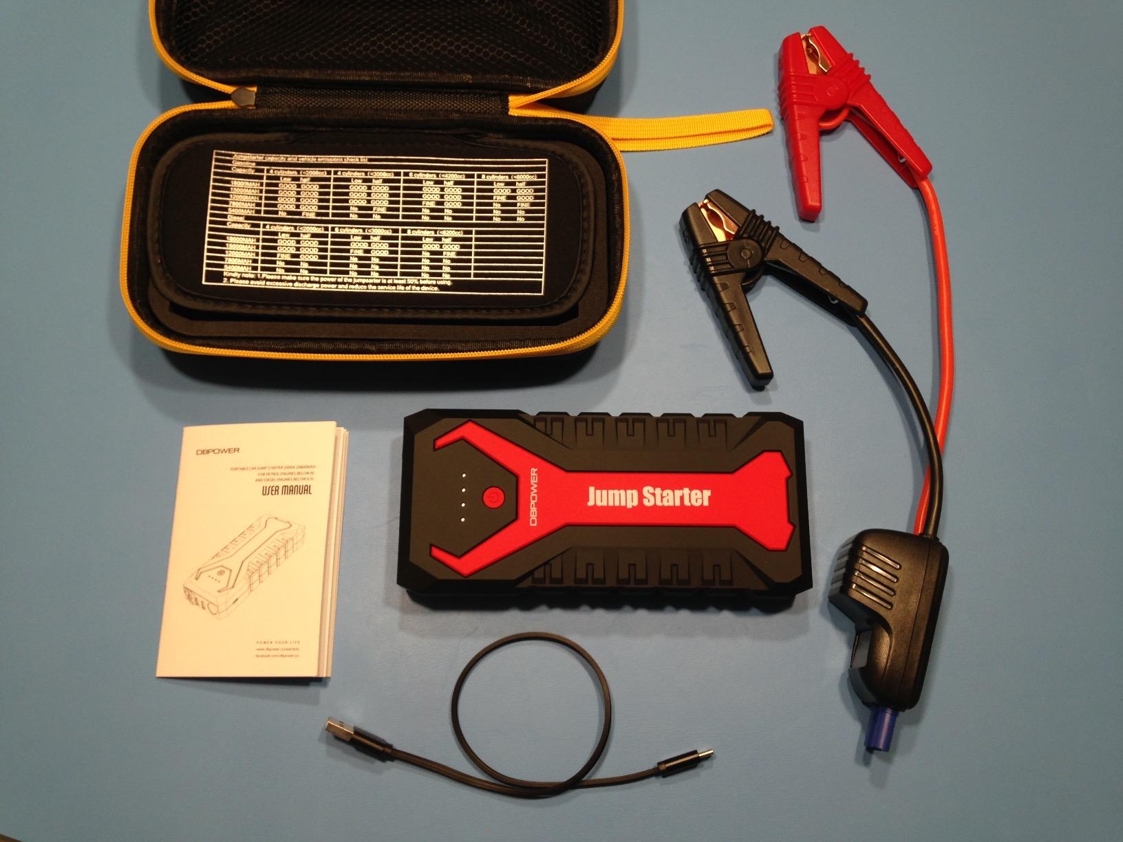 DBPOWER 5000A/80.66Wh Portable Car Jump Starter (UP to 8.0L Gas/6.5L Diesel Engines) 12V Auto Lithium-Ion Battery Booster with Smart Clamp Cables, Quick Charge, and LED, Storage Bag customer photo 2