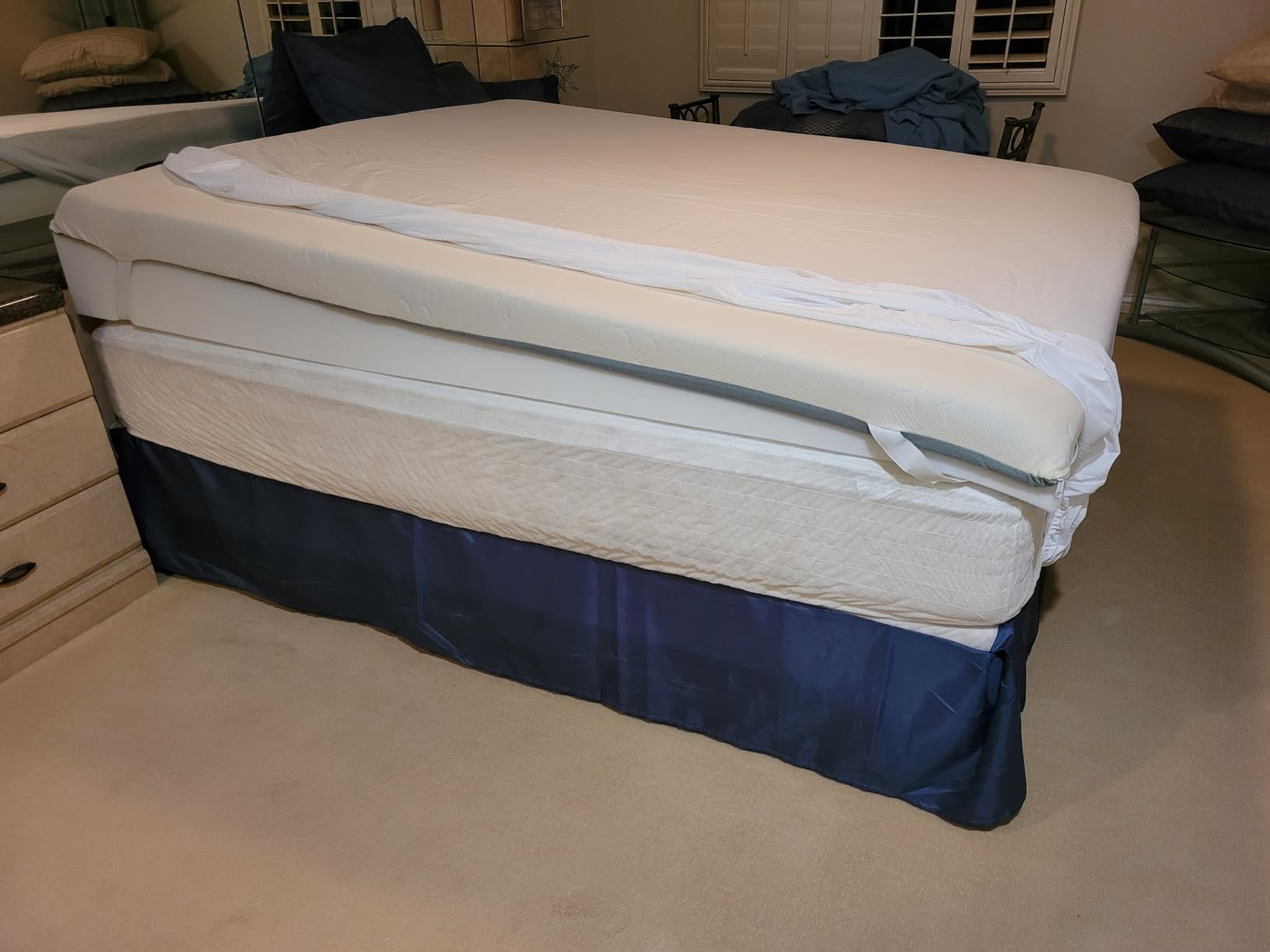 Extra Deep King Sheet Set - 6 Piece Breathable and Cooling Sheets - White customer photo 1