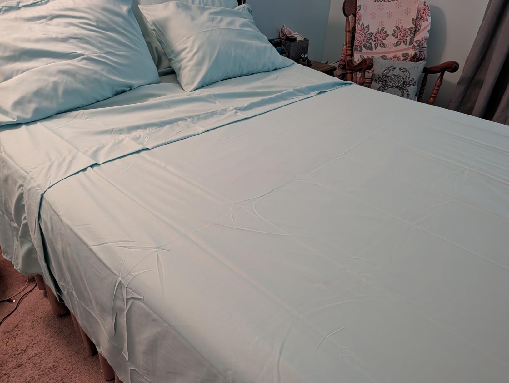 Extra Deep King Sheet Set - 6 Piece Breathable and Cooling Sheets - White customer photo 2