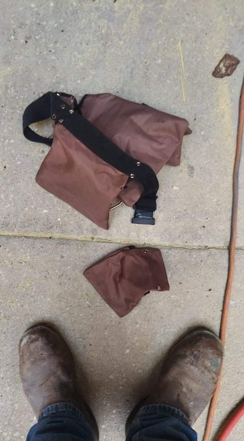 11 Pocket Brown and Black Heavy Duty Construction Tool Belt, Work Apron, Tool Pouch, with Poly Web Belt Quick Release Buckle - Adjusts from 33” Inches All the Way to 50” Inches customer photo 2