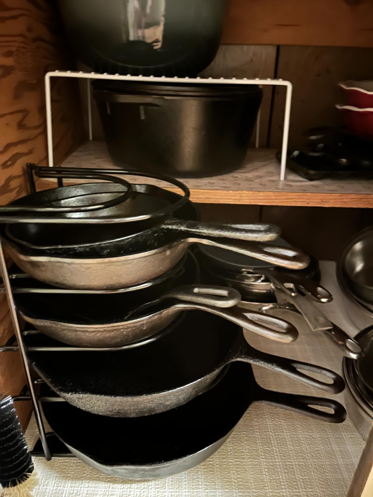 Cuisinel 5-Tier Pan Organizer for Cast Iron Skillets Griddles, Black 12.2