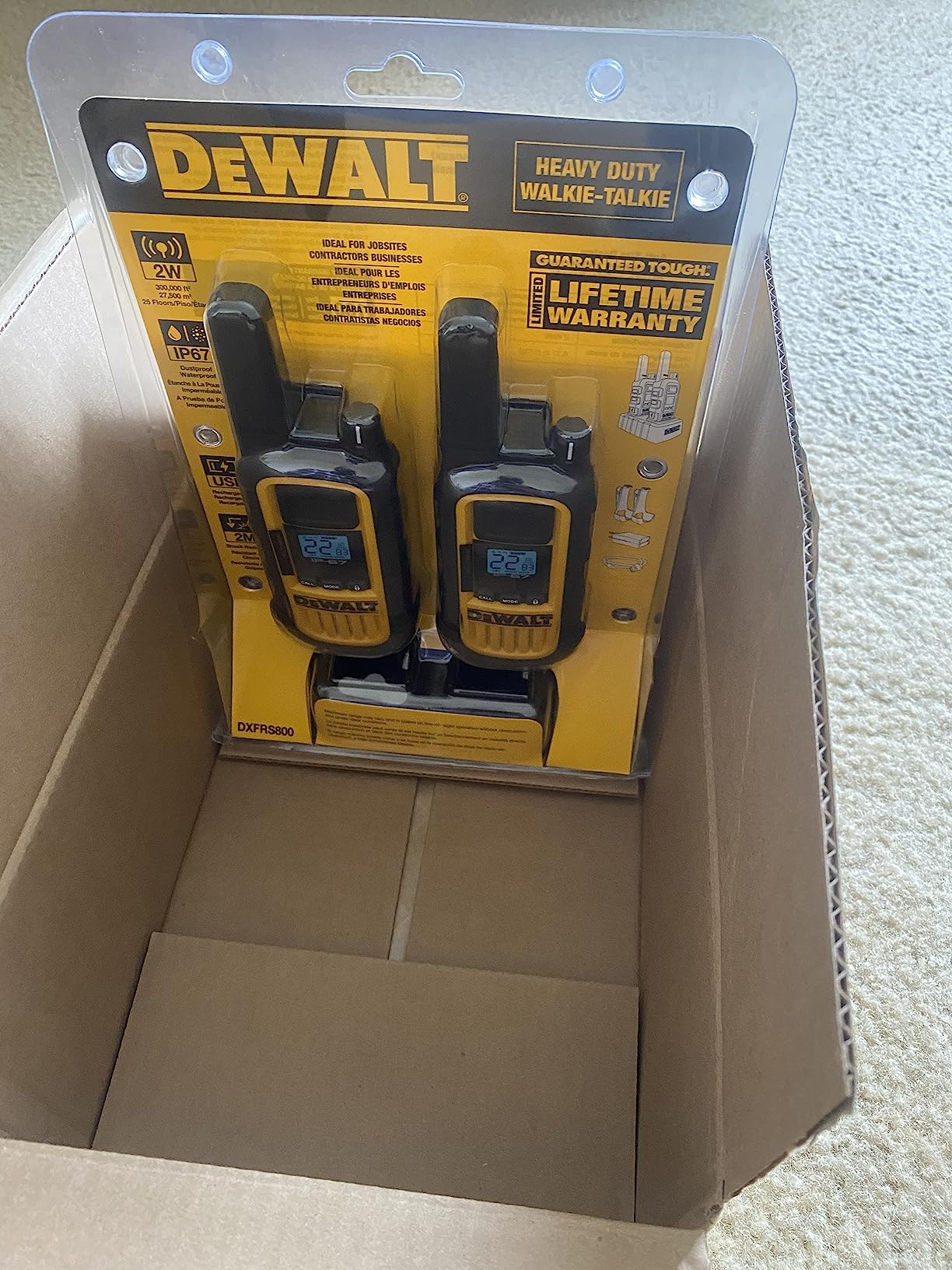 DEWALT DXFRS800 FRS Walkie Talkies, 2W, IP67 Waterproof, 2 Pack customer photo 2