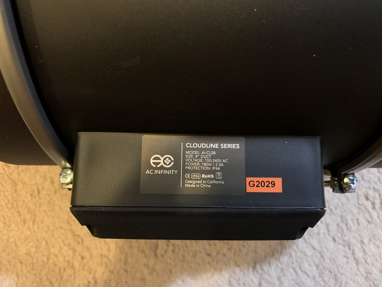 AC Infinity CLOUDLINE PRO S8, Quiet 8” Inline Duct Fan customer photo 2