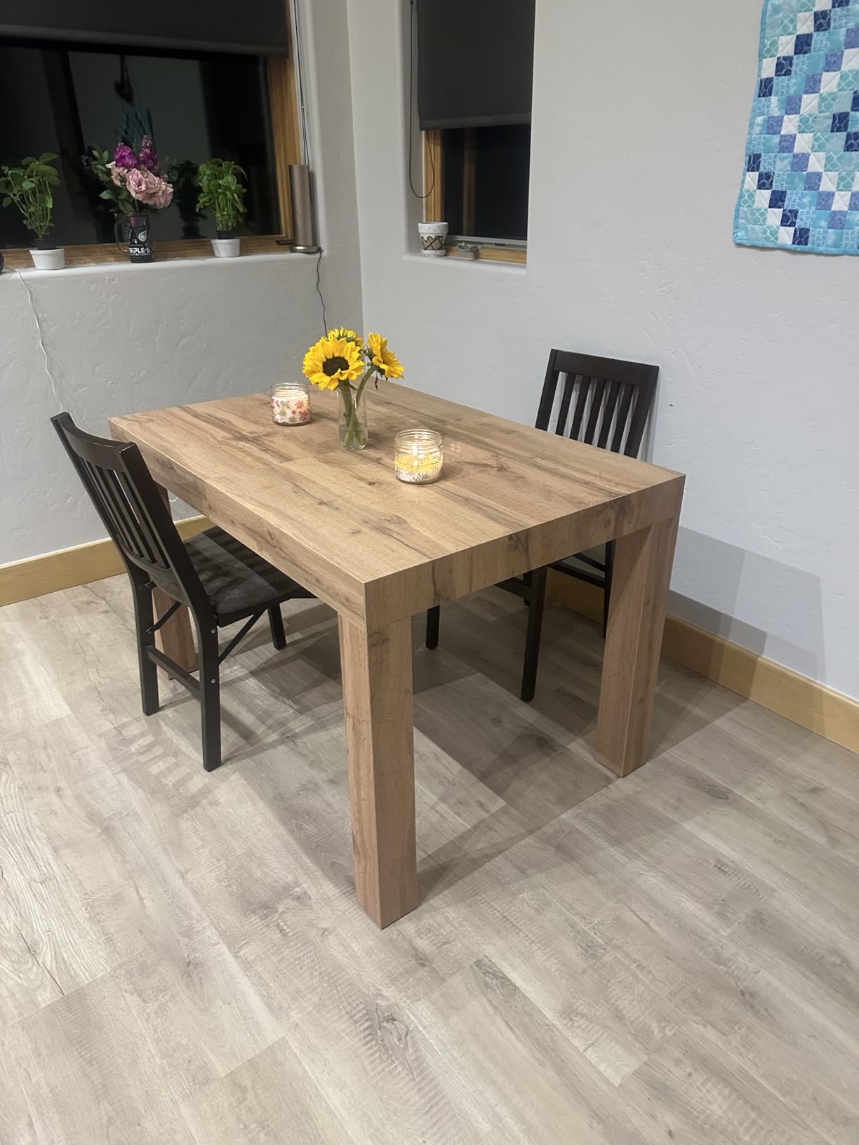 Mobili Fiver First Extendable Dining Table 47.2 to 78.7 Inches Seats 6 to 8 Rustic Oak customer photo 1