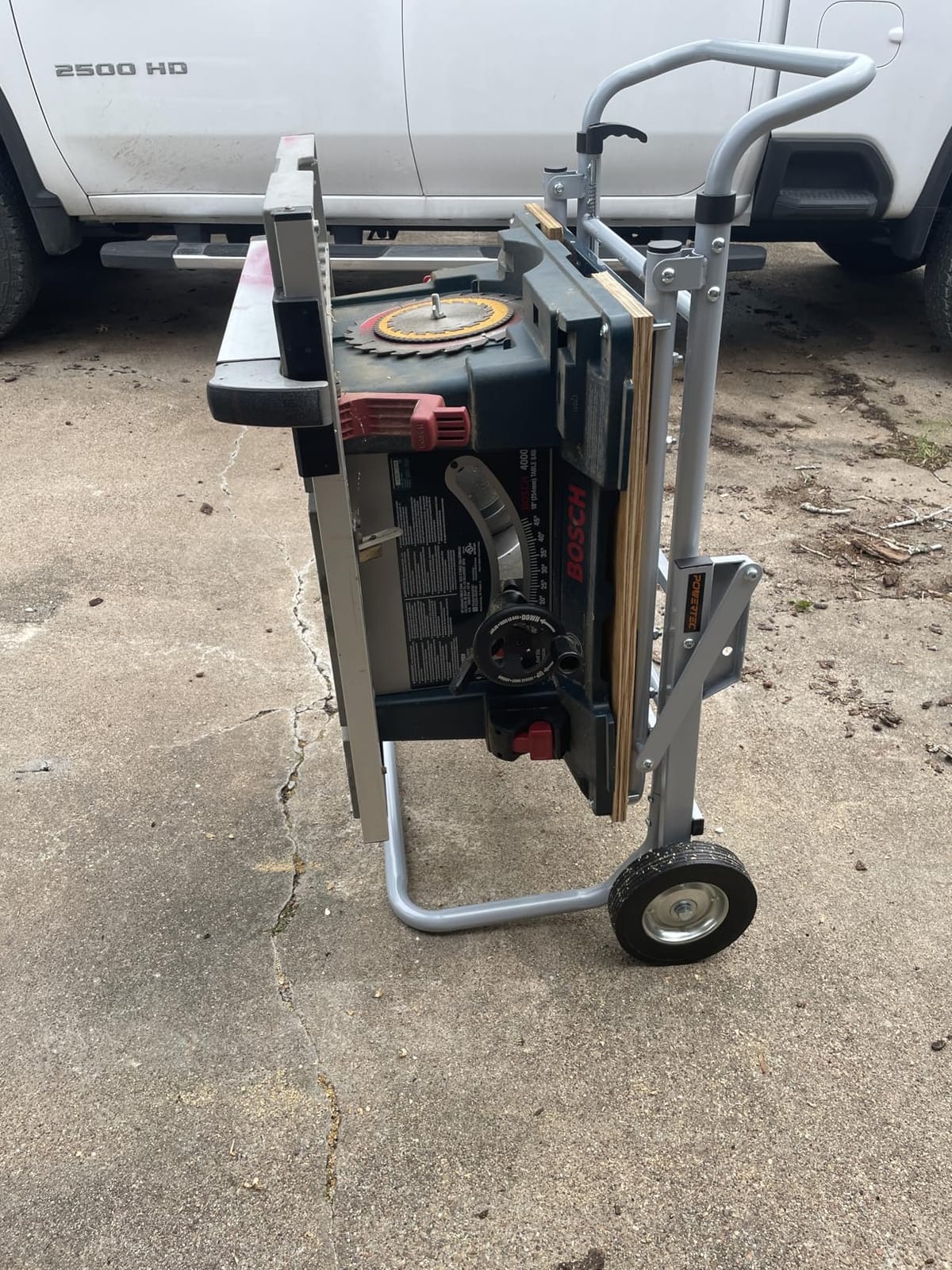 POWERTEC Table Saw Stand with Wheels, Portable Stand w/ 330Lbs Load Capacity, Foldable Design for Easy Storage in Garage, Compatible with Dewalt Table Saw (MT4009) customer photo 1