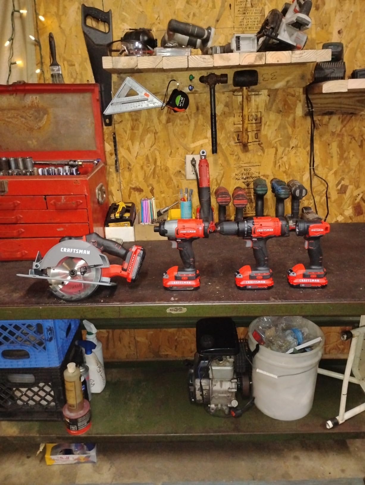 CRAFTSMAN V20 MAX Cordless Power Tool Kit, Circular Saw with 6 1/2 inch Blade, 1/4 inch Impact Driver, 1/2 inch Drill/Driver, LED Task Light, Battery and Charger Included (CMCK401D2AM) customer photo 1
