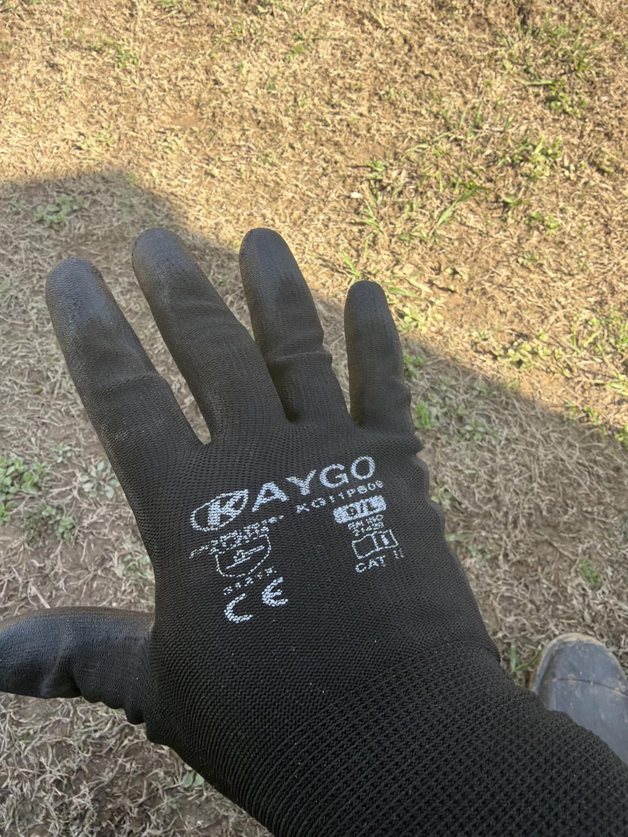 KAYGO Safety Work Gloves for Men Women, PU Coated Palm & Fingers, KG11P customer photo 2