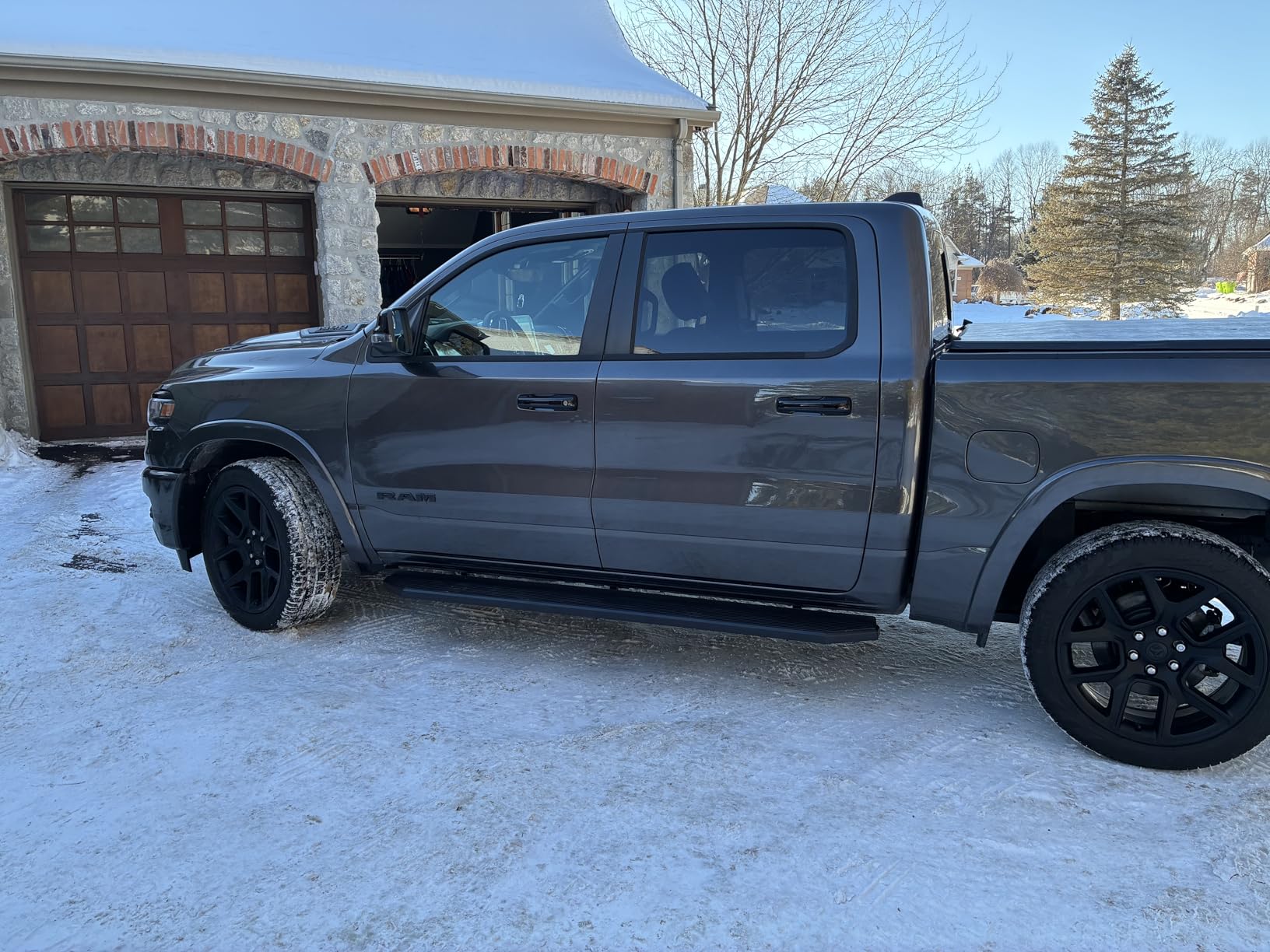 APS 6-inch (Black Stainless Steel Flat Style) Running Boards Nerf Bars Side Steps Step Rail Compatible with Ram 1500 2019-2026 Crew Cab (Will Not Fit 2018 Previous Generation Build in 19-24) customer photo 1