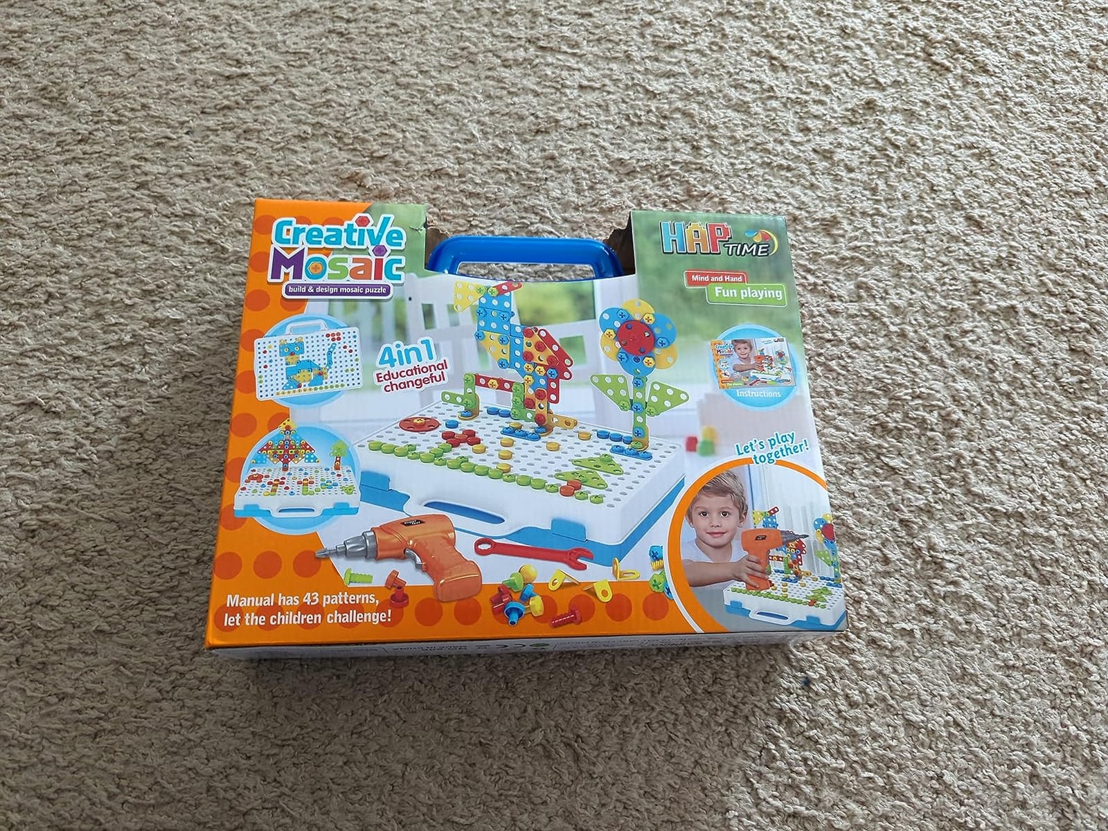 HAPTIME Design and Drill Toy,Educational Toys Building for Kids Ages 3-8,STEM Toys for 3 4 5 6 Year Old,193 Pcs Electric Drill Toy,Magic Montessori Play Toolbox for Toddler Boys Girls Preschool customer photo 1