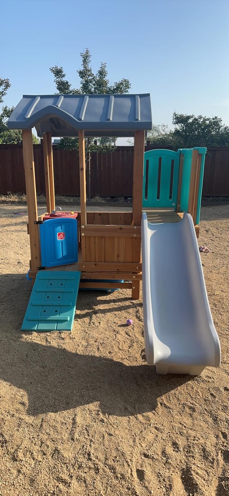 Step2 Woodland Adventure Playhouse & Slide, Kids Outdoor Playset, Backyard Playground Set, Swings, Storage Drawer, Made of Wood & Durable Plastic, Outside Jungle Gym, for Children 3-8 Years Old customer photo 2