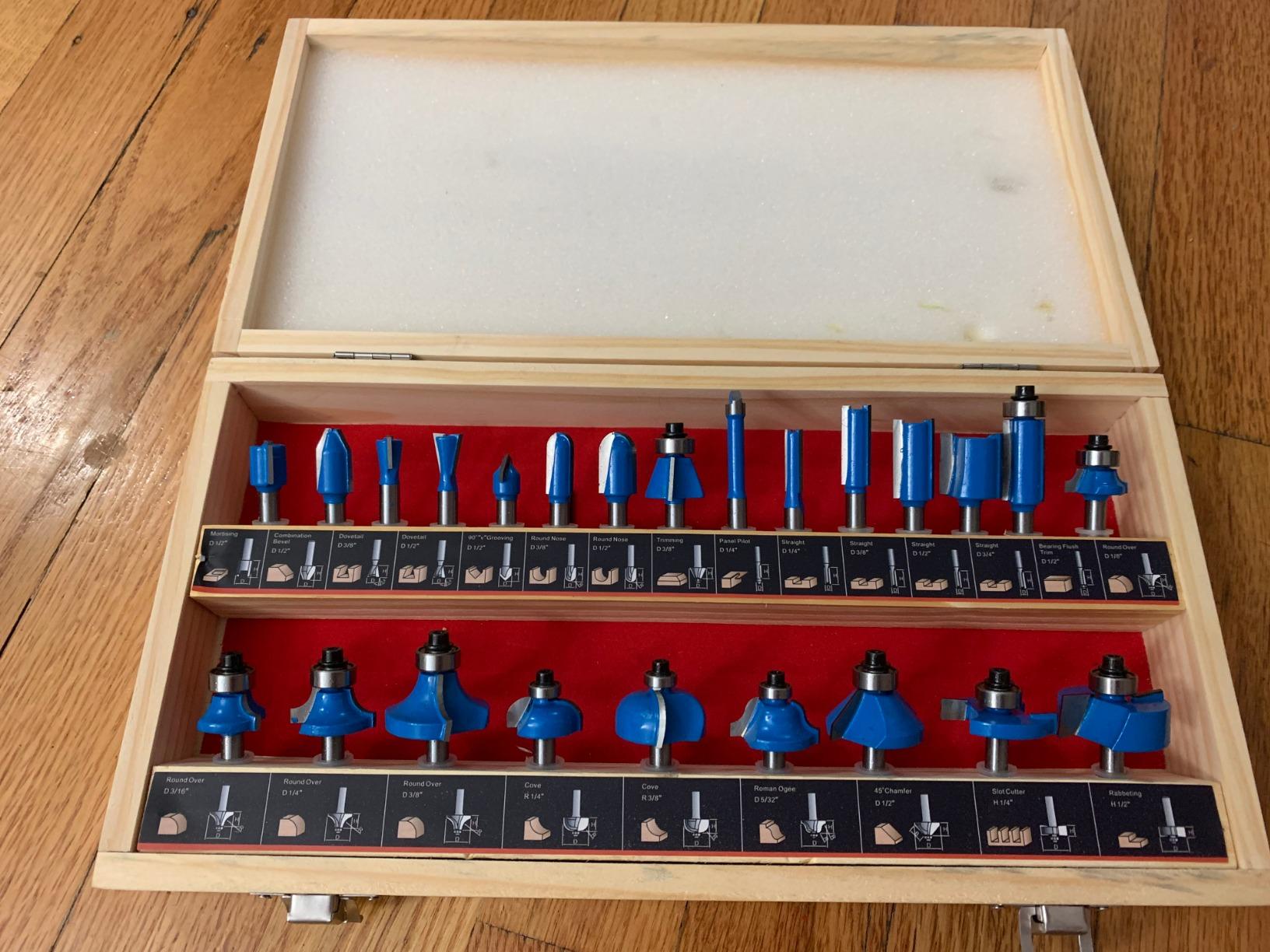 Router Bits Sets of 24A Pieces 1/4 Inch Shank Router Bit Set T Shape - for Commercial Users and Beginners… customer photo 2