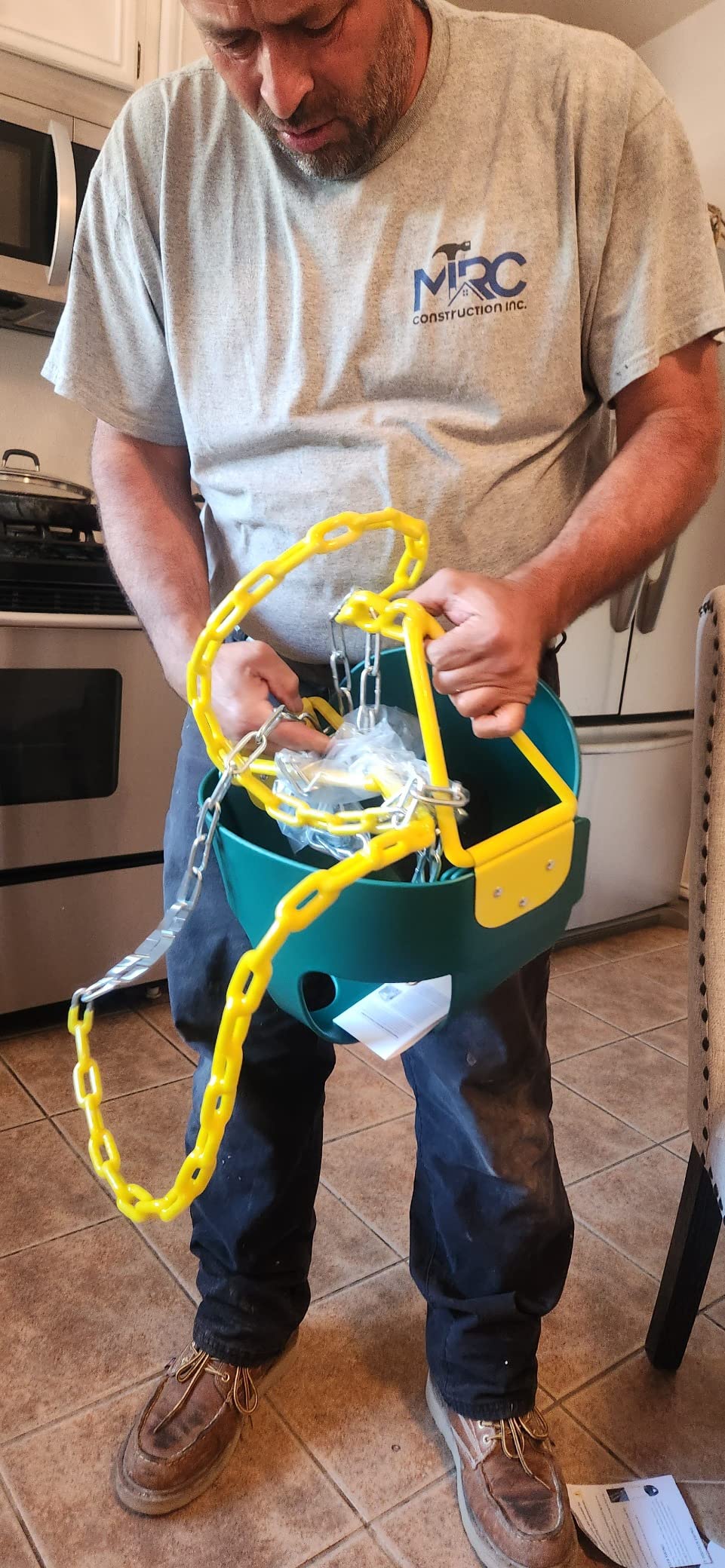 Deluxe High Back Full Bucket Toddler Swing with Pinch Protection, Green customer photo 2