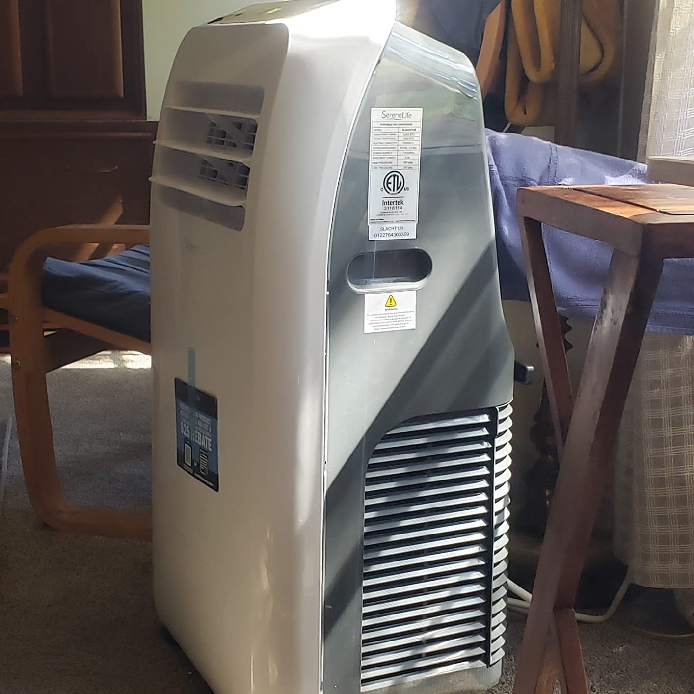 SereneLife Portable Air Conditioner With Heat & Built-in Dehumidifier 12,000 BTU, Portable Heater & AC For Rooms Up to 550 Sq. Ft. - Remote Control & Window Mount Exhaust Kit Included customer photo 2