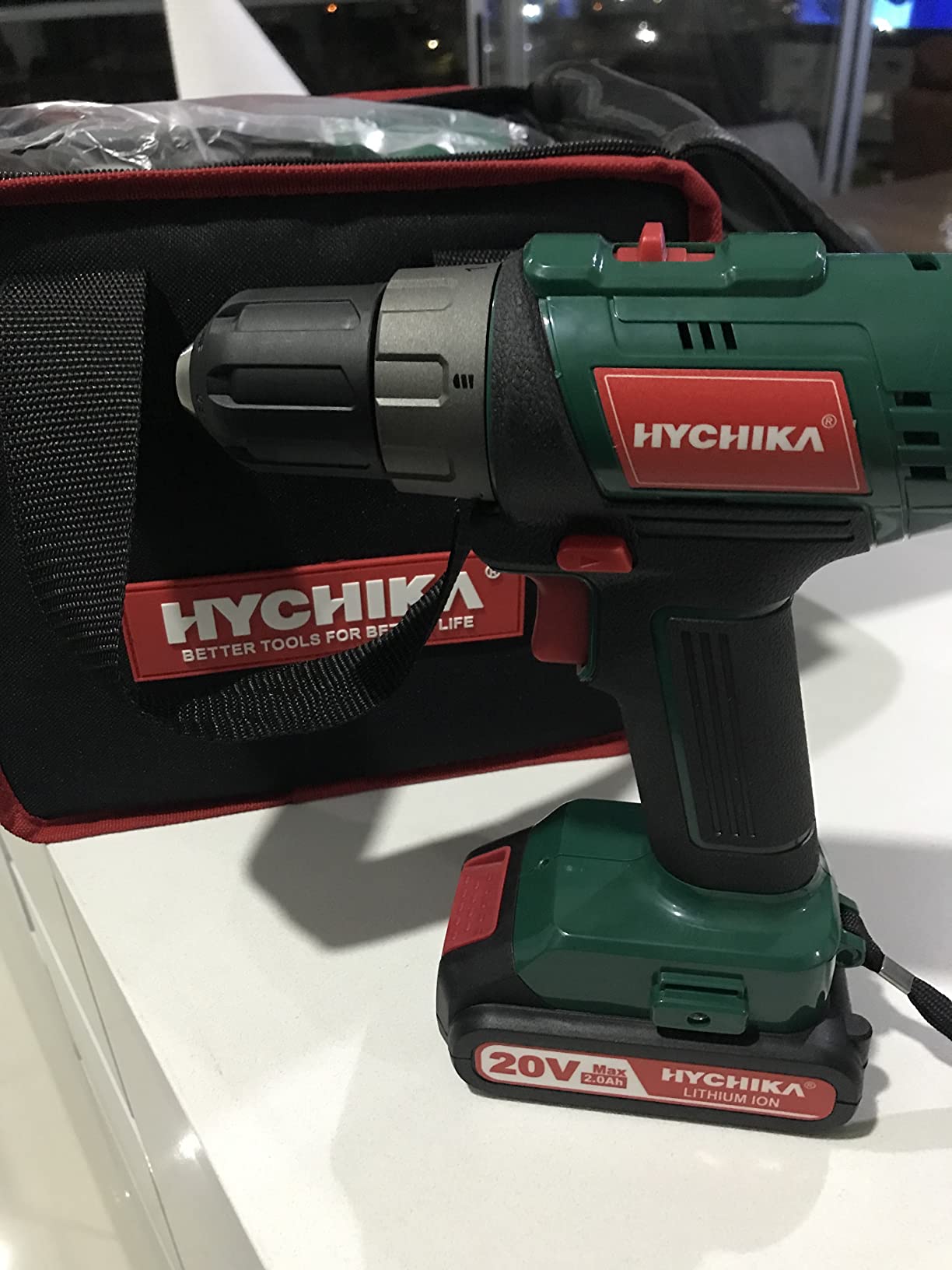 Cordless Drill Driver and Impact Driver 20V, HYCHIKA Drill Combo Kit, 2x2.0Ah Batteries, 1H Fast Charging, 22PCS Accessories for Drilling Wood, Metal and Plastic customer photo 2