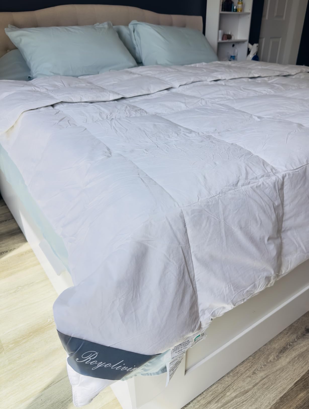 Premium Feathers Down Comforter King Size Heavyweight White Duvet Insert customer photo 2