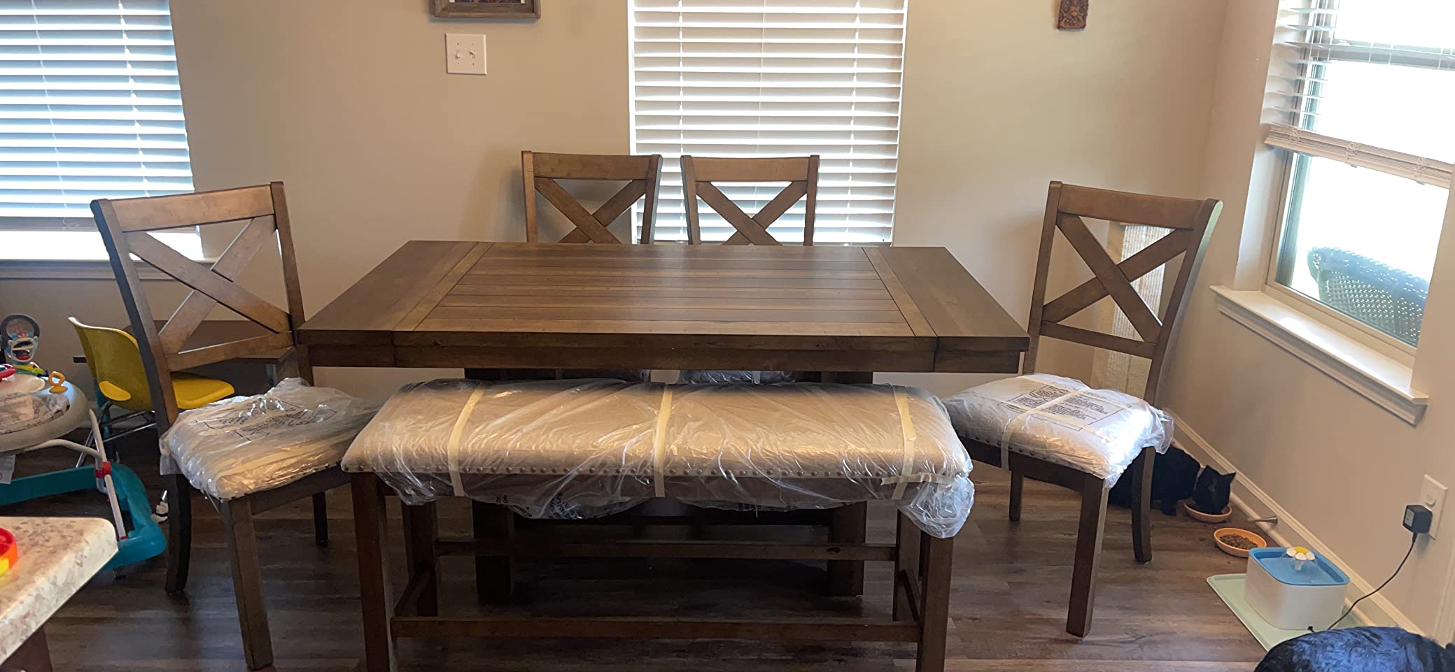 Signature Design by Ashley Extendable Dining Table, Grayish Brown, Seats 8 customer photo 2