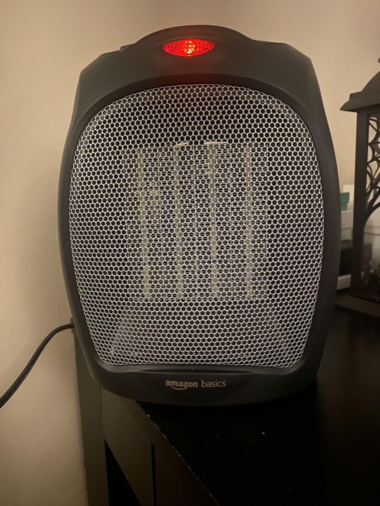 Amazon Basics Ceramic Space Heater, Portable Indoor Heating Solution, With Overheat and Tip-Over Protection, Thermostat, Non-Oscillating, 1500W, 7.52