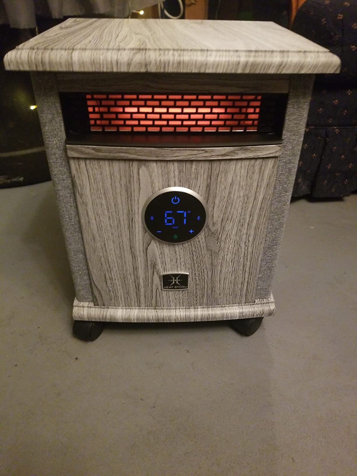 Heat Storm Portable Electric Space Heater, 1500-Watt Cabinet Infrared Quartz Element Heater With Digital Thermostat, Remote Control, washable Filter Modern Design (Beige) customer photo 2