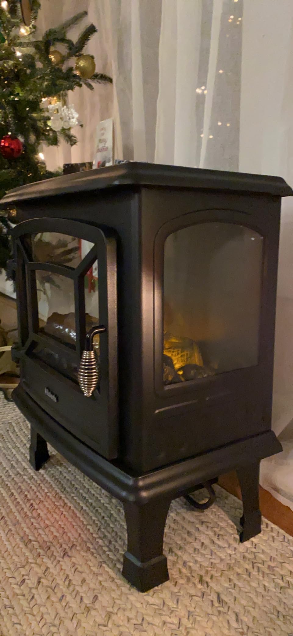 TURBRO Suburbs TS17 Compact Electric Fireplace Stove, Freestanding Stove Heater with Realistic Flame - CSA Certified - Overheating Safety Protection - for Small Spaces - 17