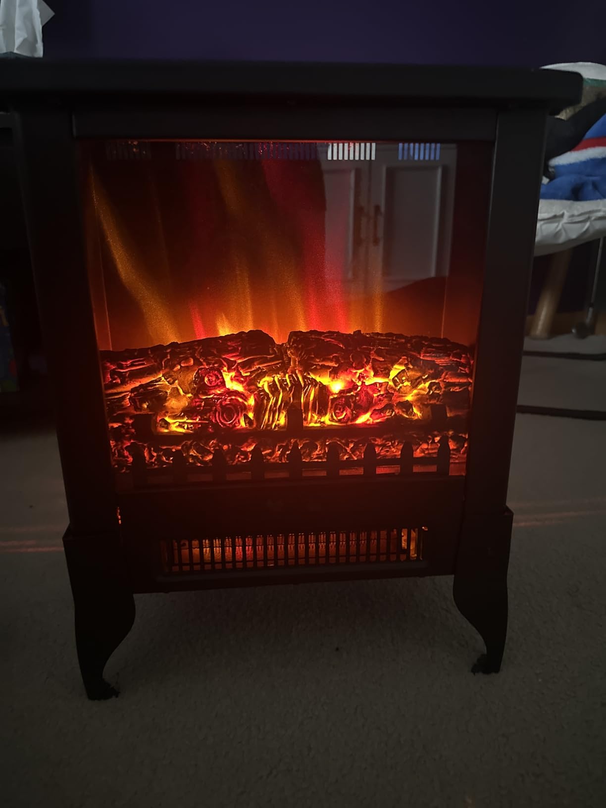 TURBRO Suburbs TS17 Compact Electric Fireplace Stove, Freestanding Stove Heater with Realistic Flame - CSA Certified - Overheating Safety Protection - for Small Spaces - 17