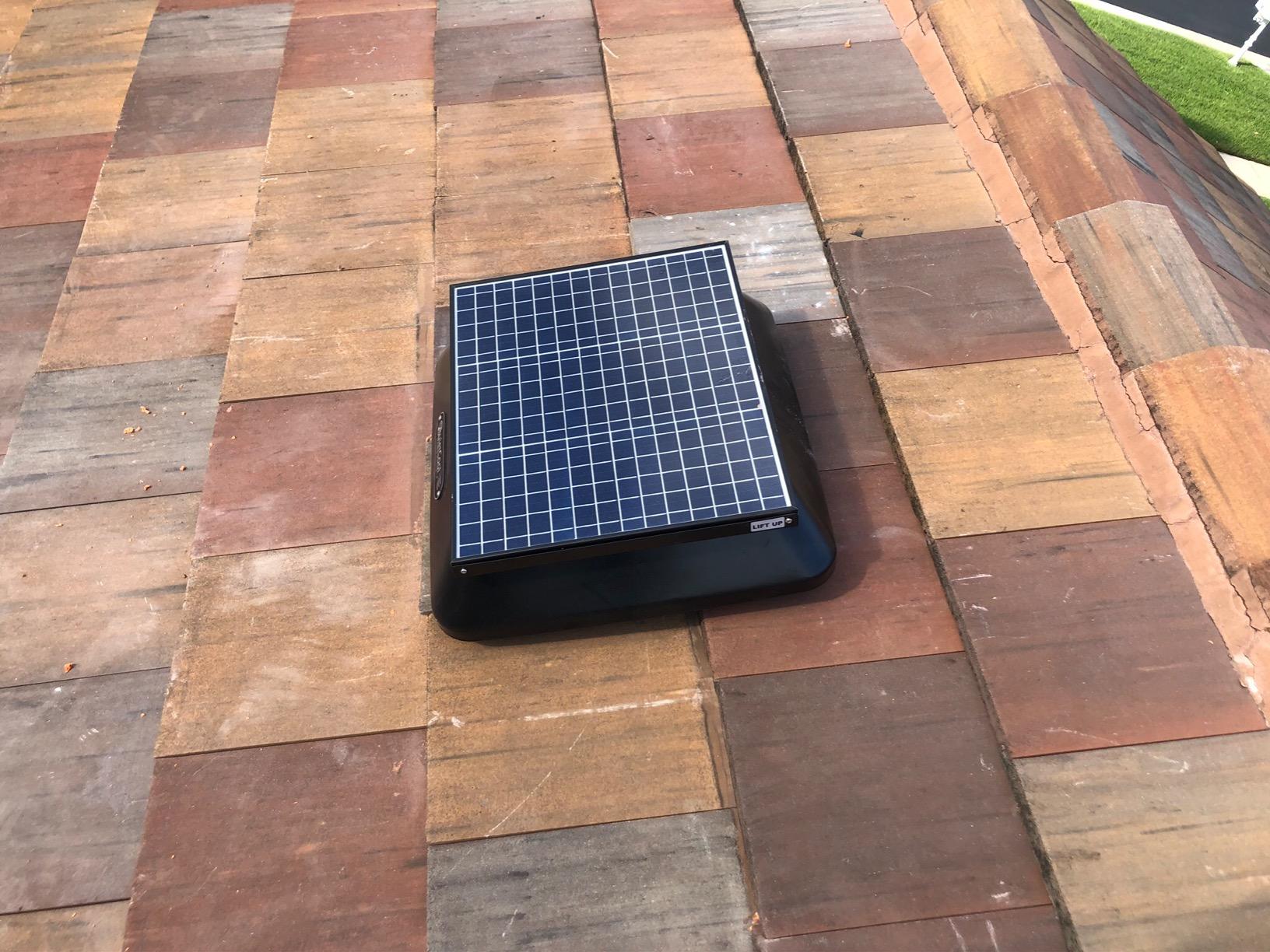 QuietCool AFR SLR-40 Roof Mount Solar Attic Fan - 40 Watt Adjustable Panel - Included AC/DC Inverter for 24/7 Runtime - Thermostat Controlled customer photo 2