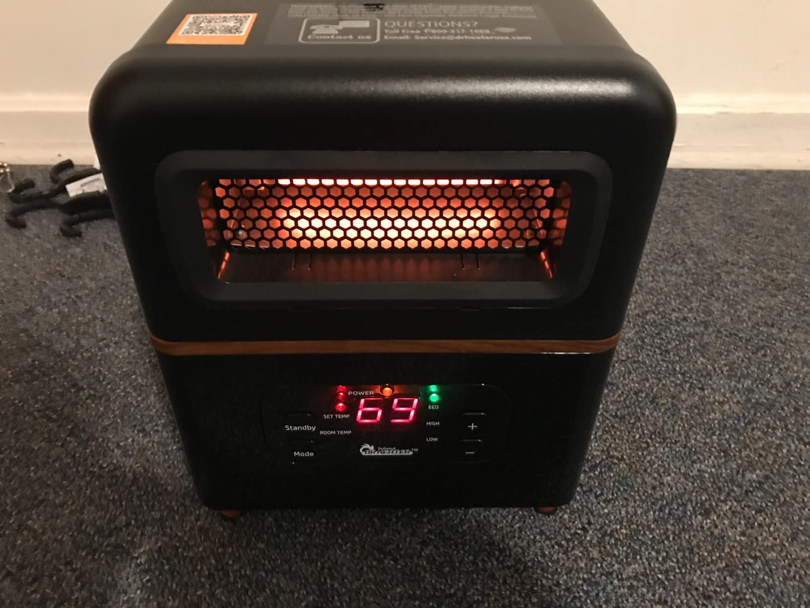 DR. INFRARED HEATER DR-978 New Upgraded Dual Heating Hybrid Portable Infrared Space Heater, 1500W with Remote customer photo 1