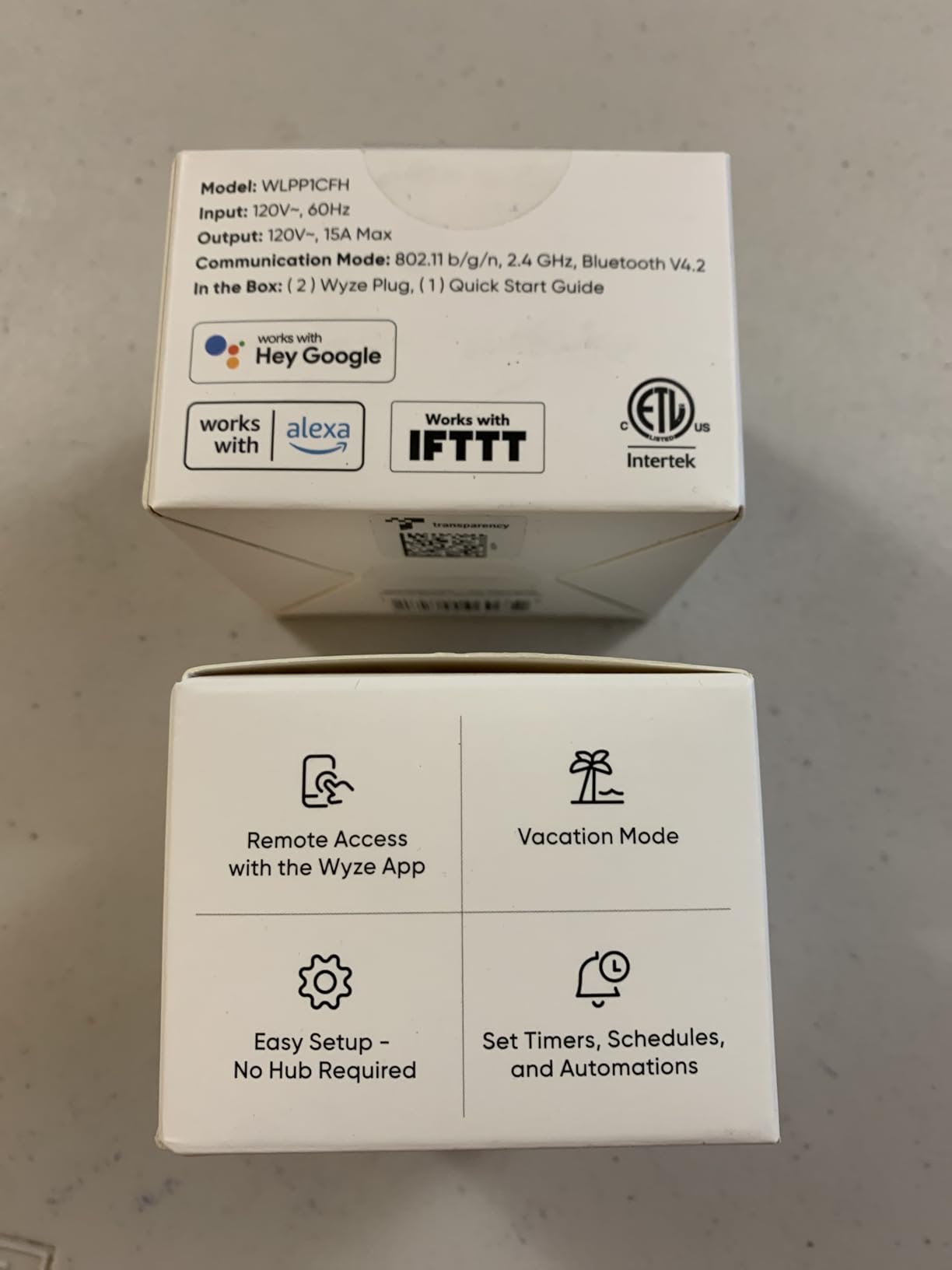 Wyze Plug, 2.4GHz WiFi Smart Plug, Works with Alexa, Google Assistant, IFTTT, No Hub Required, Two-Pack, White customer photo 2