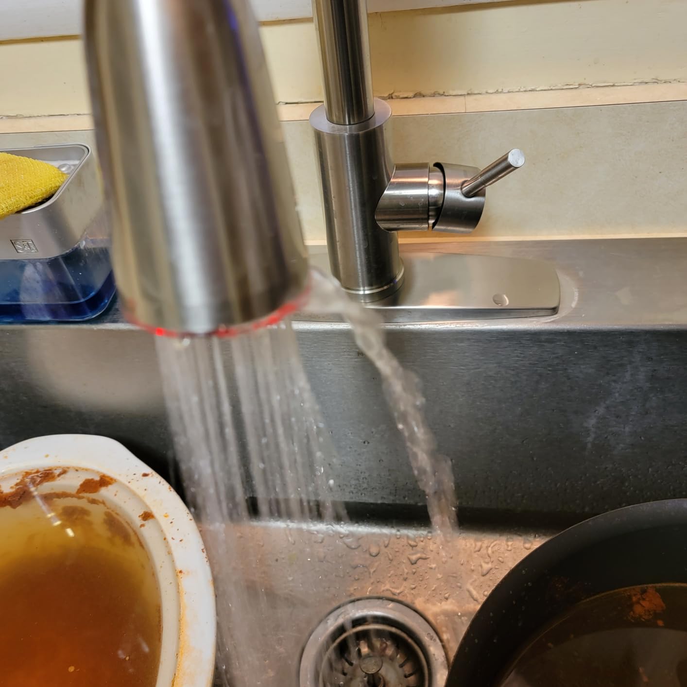 FORIOUS Kitchen Faucets Pull Down Sprayer, Stainless Steel, Brushed Nickel customer photo 2