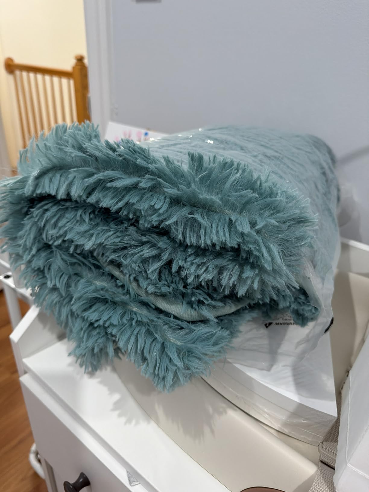 Ultra Soft Fluffy Rugs for Bedroom 4x6 Feet, Shag Area Rugs for Living Room, Large Comfy Furry Rug for Boys Kids Baby Room Decor, Non Slip Nursery Rug Modern Indoor Fuzzy Floor Carpet, Teal customer photo 1