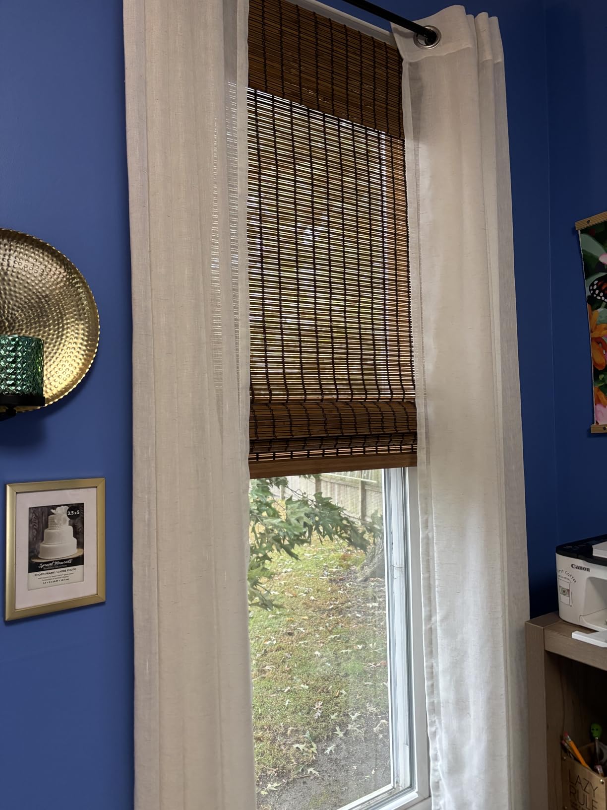 CHICOLOGY Cordless Bamboo Roman Shade, Light Filtering, Squirrel 34