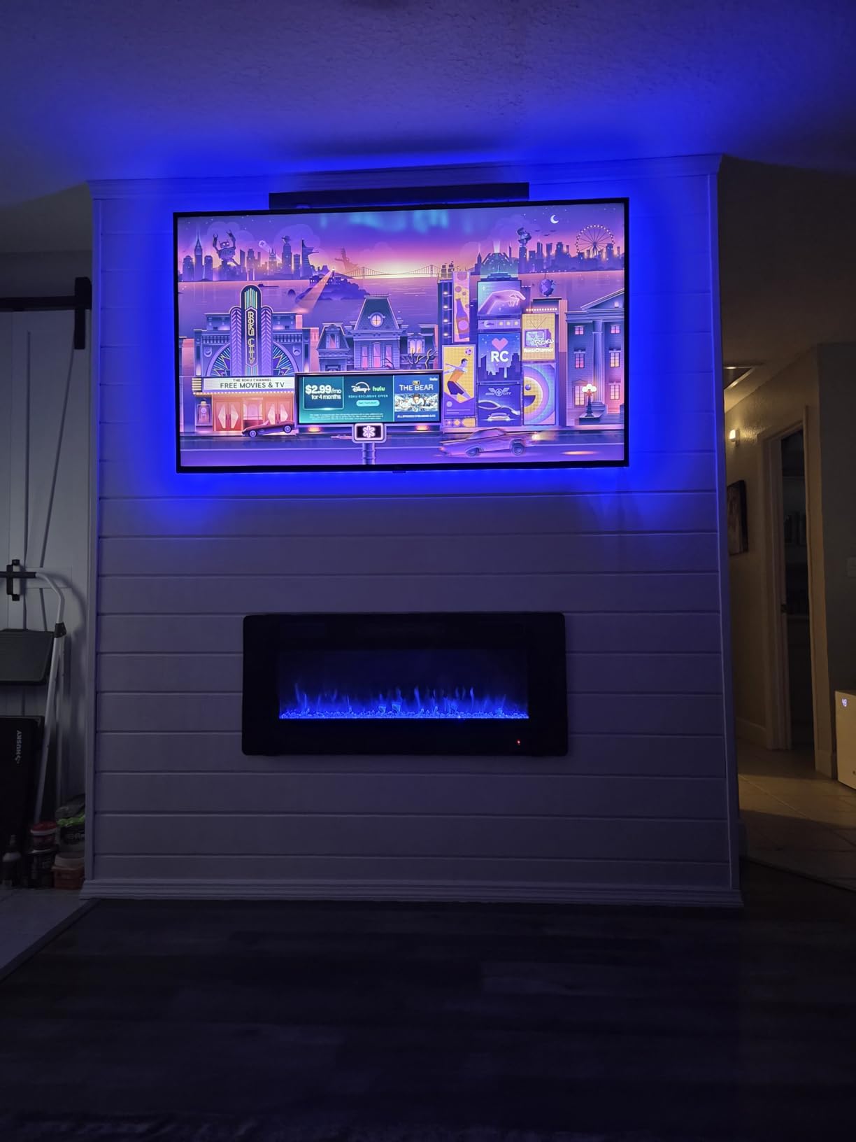 Antarctic Star 36 Inch Electric Fireplace in-Wall Recessed and Wall Mounted, Fireplace Heater and Linear Fireplace with Multicolor Flame, Timer, 750/1500W Control by Touch Panel & Remote customer photo 2